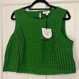 Kate Spade for Target Green Eyelet Sleeveless Top - XL